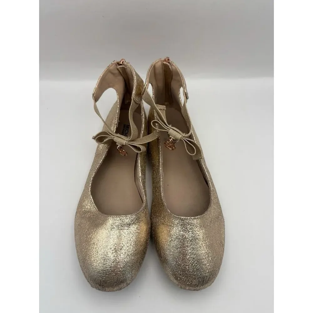 Michael Kors Kenyah Kay Rose Gold Ballet Flats Girls Size 5